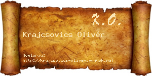 Krajcsovics Olivér névjegykártya
