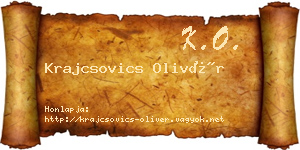 Krajcsovics Olivér névjegykártya