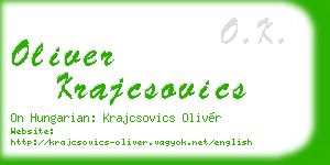 oliver krajcsovics business card